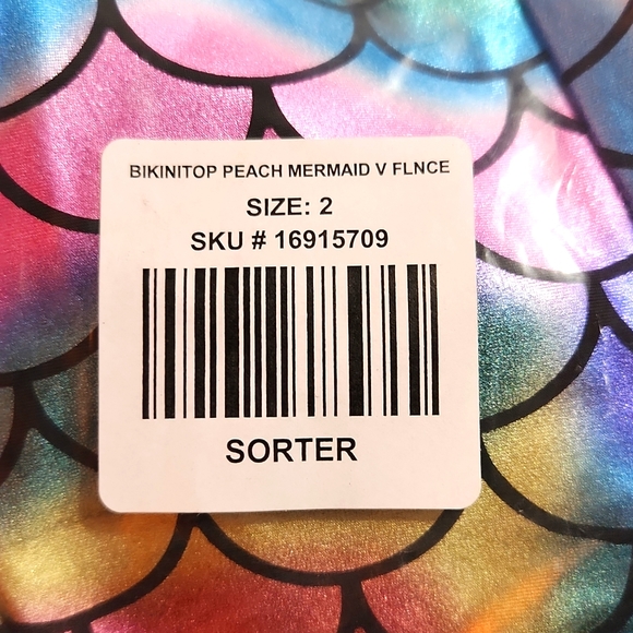 ❤️NWT VINTAGE TORRID SWIM TOP - MERMAID PRINT - WIRELESS SWIM FLOUNCE BIKINI - Picture 10 of 16